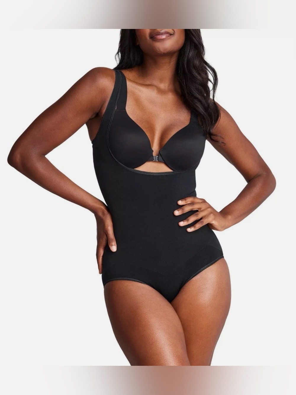 ASSETS by SPANX Open Bust Panty Bodysuit Black Shapewear